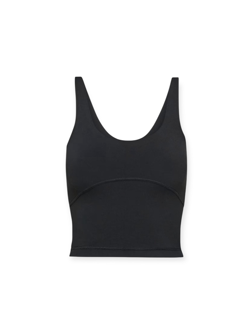 Black Scoop Neck Crop Tank